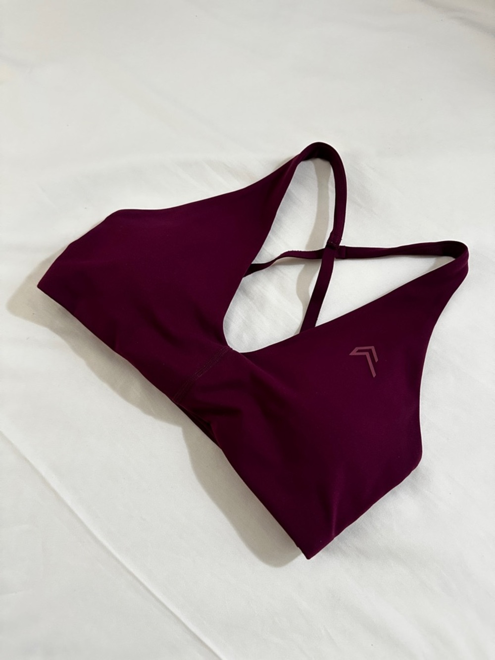 Oner Active Unified Micro Bralette, V-Neck Sports Bra, Ripe Fig, Small - Picture 3 of 3